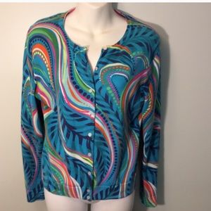 Lily Pulitzer paisley printed cardigan size M